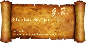 Glazius Réka névjegykártya